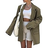 Grlasen Women Casual Elegant Long Sleeve Oversized Lapel Blazers Open Front Solid Work Office Jacket Blazer