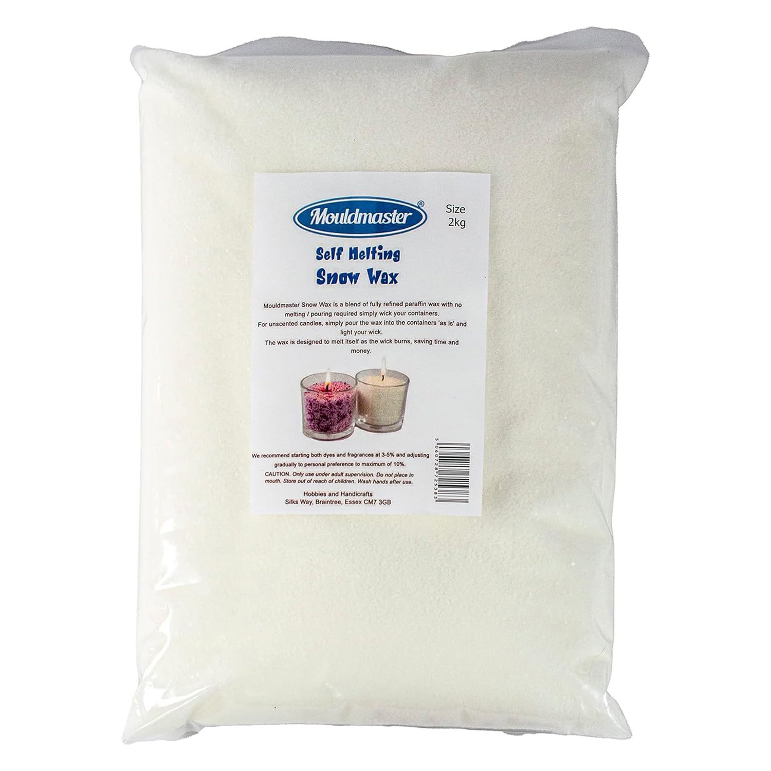 Mouldmaster Snow Candle Wax Granules Self Melting Wax 2Kg, White
