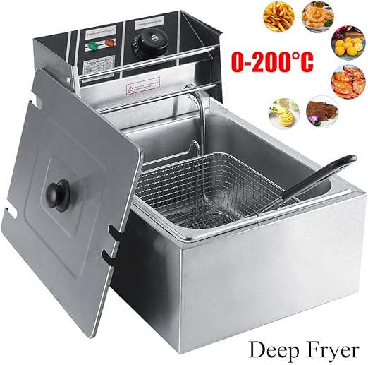 Commercial Deep Fryer, 6L/12L Stainless Steel Electric Fryer UK Plug