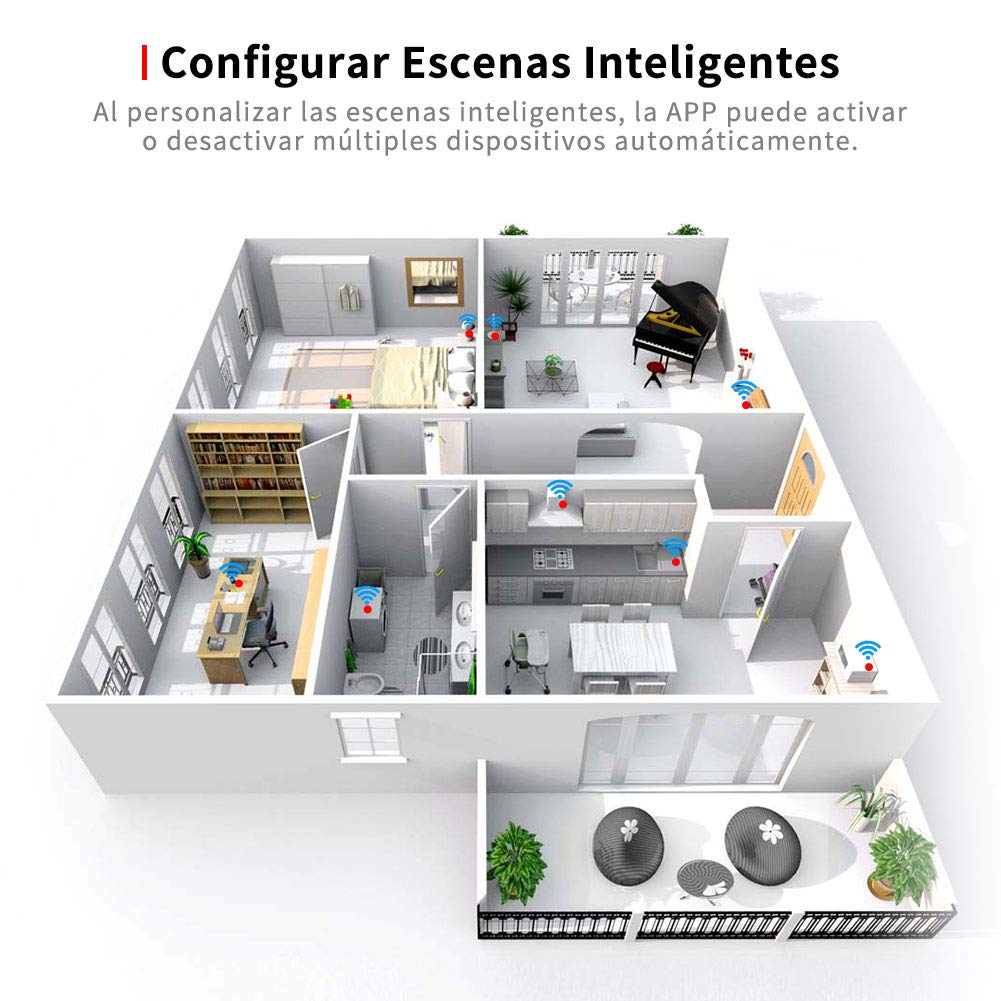 Enchufe inteligente ANOOPSYCHE, interruptor Enchufe inalámbrico compatible con Android, iOS, Alexa,Google Home, con control por Voz, programable, control a distancia, No se Requiere Hub (2 unidades)