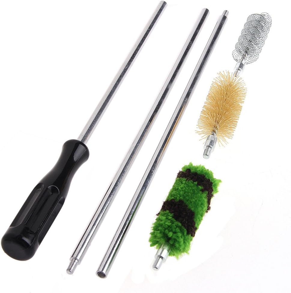 Yziss 6Pcs Cleaning Brush Kit Rod Brush Cleaning Kit Aluminum For 12 GA Gauge Gun Hunting Shotgun Rifle