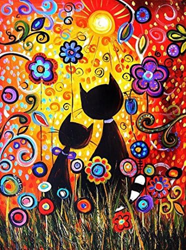 DIY 5D Diamond Painting Kit, Sewing Cross Stitch, By Number Art Kits Full Drill, for Adults 12x16 inches - Crystals Embroidery, Home Decor Craft , for living room (Sweet Cats) 159