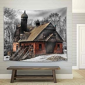 Abandoned Carriage House - Fabric Wall Tapestry Home Decor - 51x60 inches
