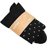 Wellow Wide Calf Compression Socks, Knee High Support, Fit for Men & Women, 18-25 mmHg, Made with Viscose from Bamboo