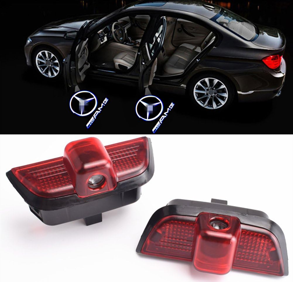 XYSTAR LED car door projector logo welcome light ghost shadow light for W204(Für Benz C-AMG)