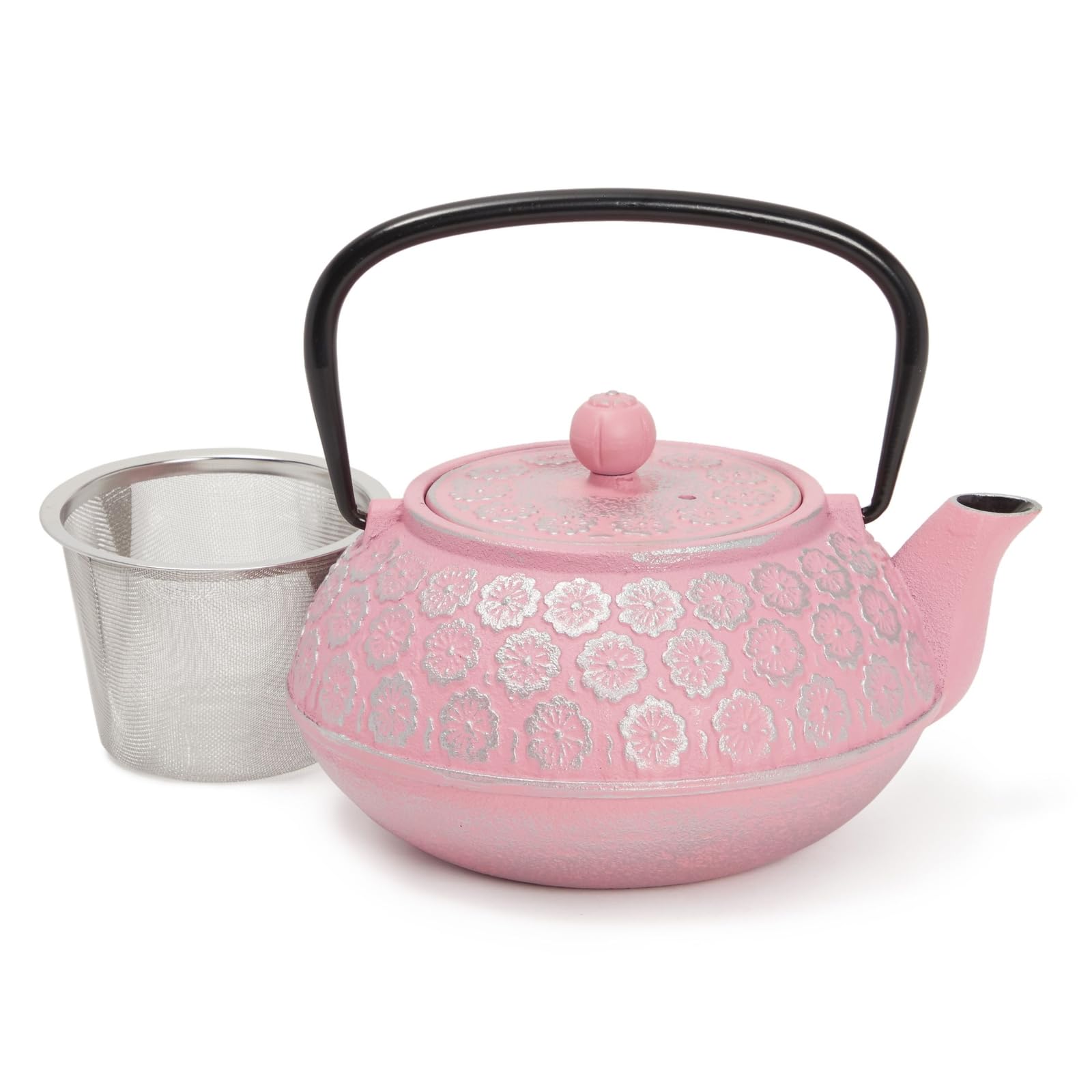 Photo 1 of ** MISSING MESH**
Juvale Cast Iron Tea Kettle - Stainless Steel Infuser & Loose Leaf Tea Steeper - Heat Retention in Pink Cast Iron Kettle - 34 oz