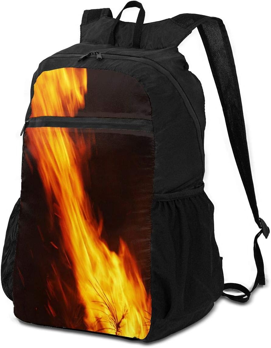 BackpackFirewood Flames Backpack School Shoulder Backpacks