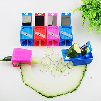 Amazon Nr キュウリパック用 きゅうり削り ニンジン削り 胡瓜マスク ピーラー キッチン ガジェット 美容 ツール 野菜 果物 カール スライサー ブルー Nr アウトドア