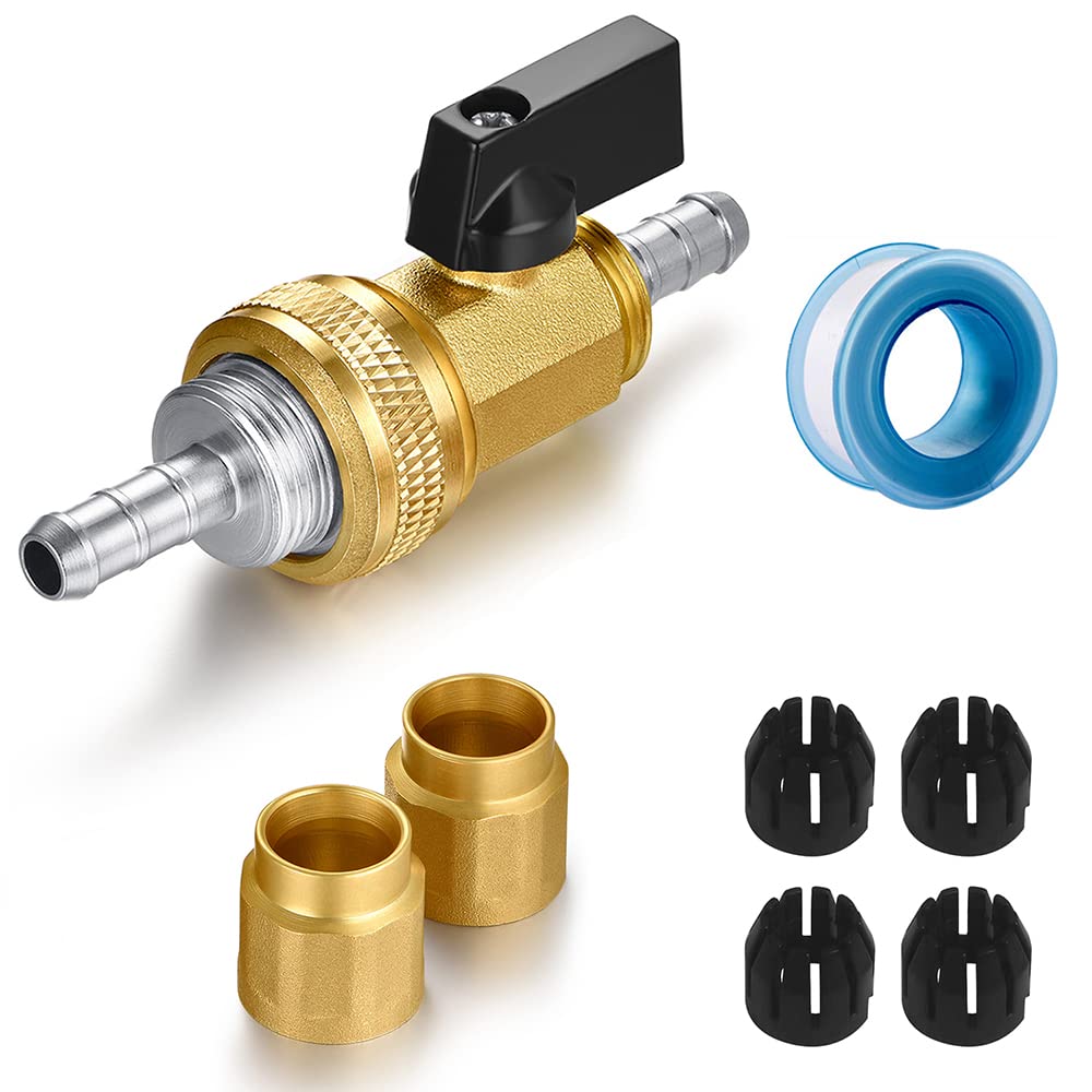 Photo 1 of YELUN Garden telescopic hose end adapter with shut off Valve,Garden retractable hose end Fittings Kit,Suitable for flexible telescopic hose Repair Connector Brass Shut Off Valve 1Set