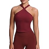 Aoxjox Women's Workout Cross-Neck Sport Bras Fitness Elanor Bra Yoga Crop Tank