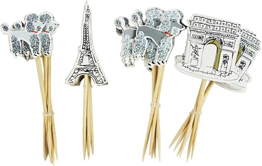 Amazon Com Globeagle 24pcs Paris Eiffel Tower Cupcake Topper Pick