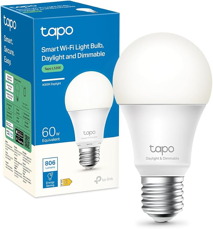 Ampoule Connectée Alexa E27, Blanc Lumière du jour LED Dimmable L520E