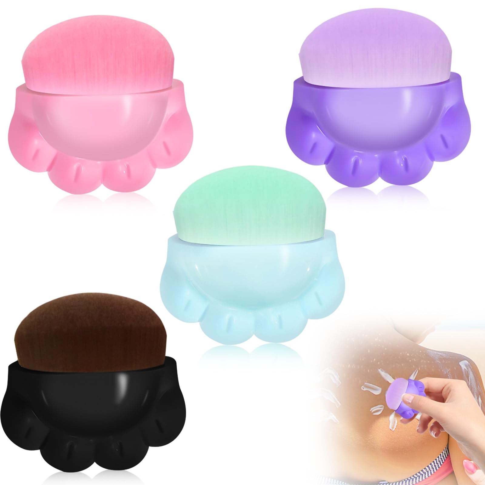 4Pcs Sunscreen Applicator, Exquisite and Portable Brush on Sunscreen Applicator for Kids, Suitable for Babies and The Whole Family Sunscreen Brush for Kids Sunblock Applicator Sun Buddy Applicator