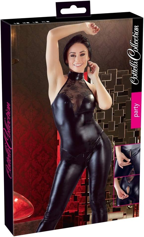Cottelli Collection Party Jumpsuit Lace, Large, Black