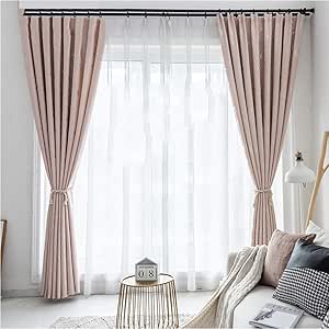 Simple Moderno Cortinas,Cáñamo Jacquard Rosa Dormitorio Living