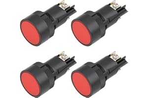 LT Easiyl 4pcs 22 mm 3 Pin Red Push Button Switch NC XB2-EA142 36V/10A Momentary Reset Switch Suitable for Industrial Electri