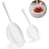 Luckyiren Kefir Strainer Set, 2-Size Plastic Non-Metal Sieve with Fine Mesh for Kefir Grains, Milk Kefir, Water Kefir & Kombu