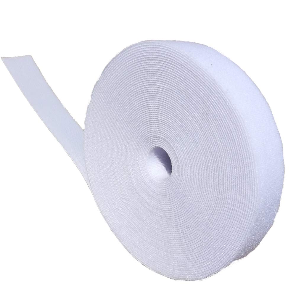 Photo 1 of 1/2 inch Hook & Loop Fastening Tape/Cable Tie for Electrical Cord 20ft Long Reuable Cable Straps (White)