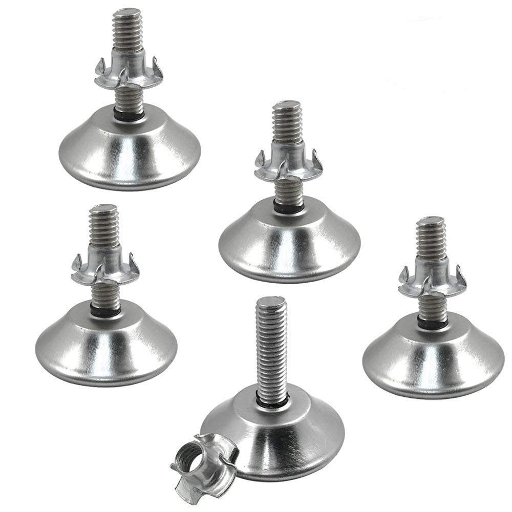 Gasea 20 Sets M8 Thread Size Table Leveling Feet Adjustable Furniture Leveler Glide Pads and T- Nut Pronged for Home, Office, DIY, Restaurant