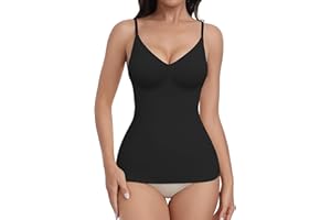 EUYZOU Womens Tummy Control Shapewear Tank Tops Seamless V-Neck Compression Tank Tops Body Shaper Camisole