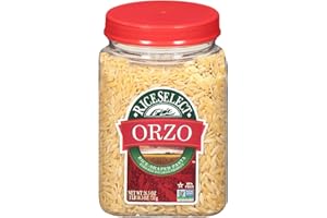 RiceSelect Orzo Pasta, Non-GMO, 26.5 oz (Pack of 4 Jars)