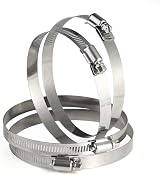 TUPARKA 4 Pack Large Stainless Steel Hose Clips 91-114mm Adjustable view 3