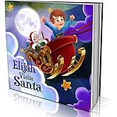Personalized Story Book by Dinkleboo - "Visiting Santa" - For Kids Aged 0 to 8 Years Old - A Story About Santa Adventures
