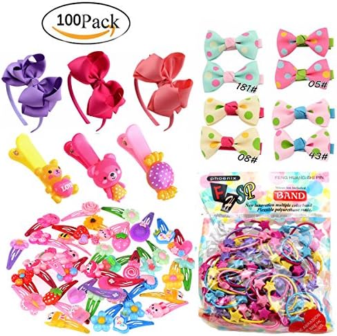 SHERUI Baby hair Cliper 100 Piece Baby Girl Boutique Ribbon Hair Clip for Baby Girl