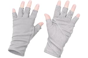Mens Summer Hiking Outdoor Sun Fingerless Gloves Cool Driving Anti UV Gloves