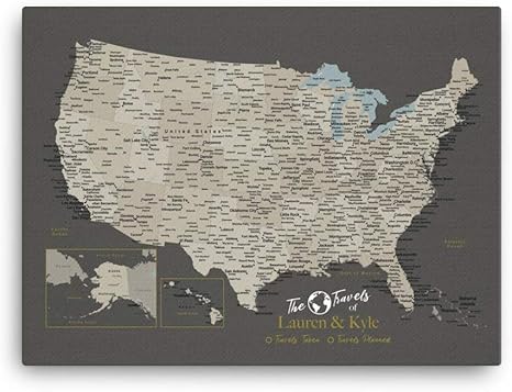 Amazon Com Mission Hammocks United States Push Pin Map Us Travel Pin Board Usa Travel Map Custom Travel Tracker Rv Gift Rv Decor Home Kitchen