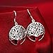Plated Sterling Silver Tree Of Life Earrings Dangle for Women Girl Jewelry Gift