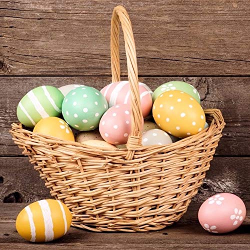 SallyFashion 8 Pcs Unpainted Wooden Eggs Fake Eggs Easter Eggs for Children DIY Game,Kitchen Craft Adornment,Toy Foods