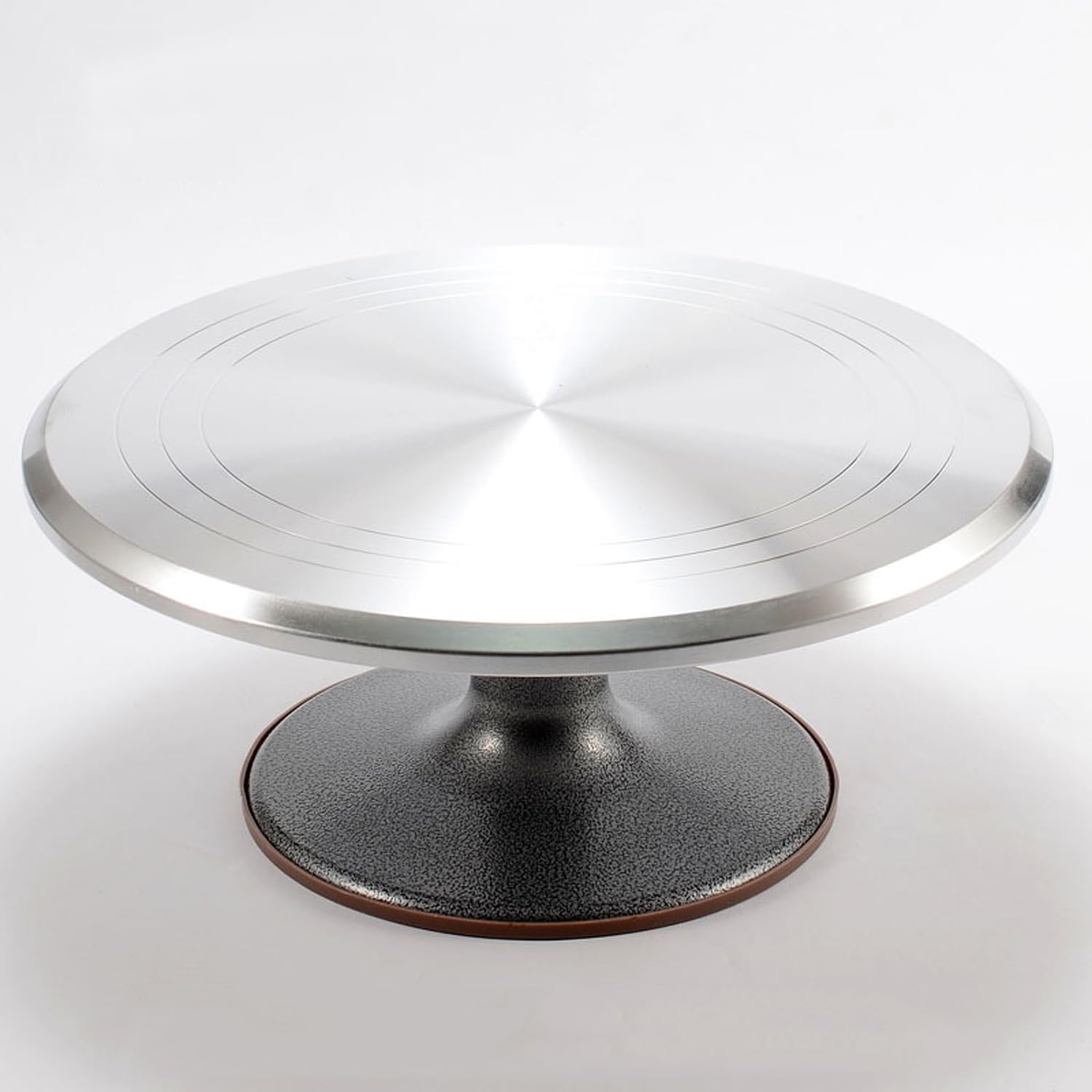 Photo 1 of 14 Inch Aluminum Rotating Cake Turntable, Revolving Cake Stand Cake Spinner Display Tray Plate Tools Accessories for Baking Cupcakes, Pastries and Cake Decorations, Cake Decorating Supplies Kit