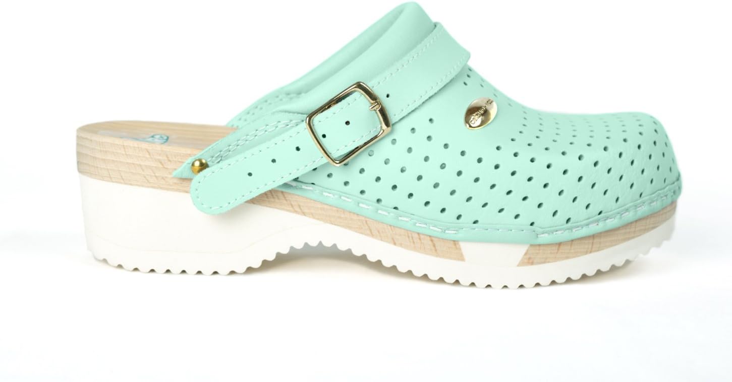 Calzuro Wooden Clogs, Flexible Insole, For Health Professionals, For Leisure