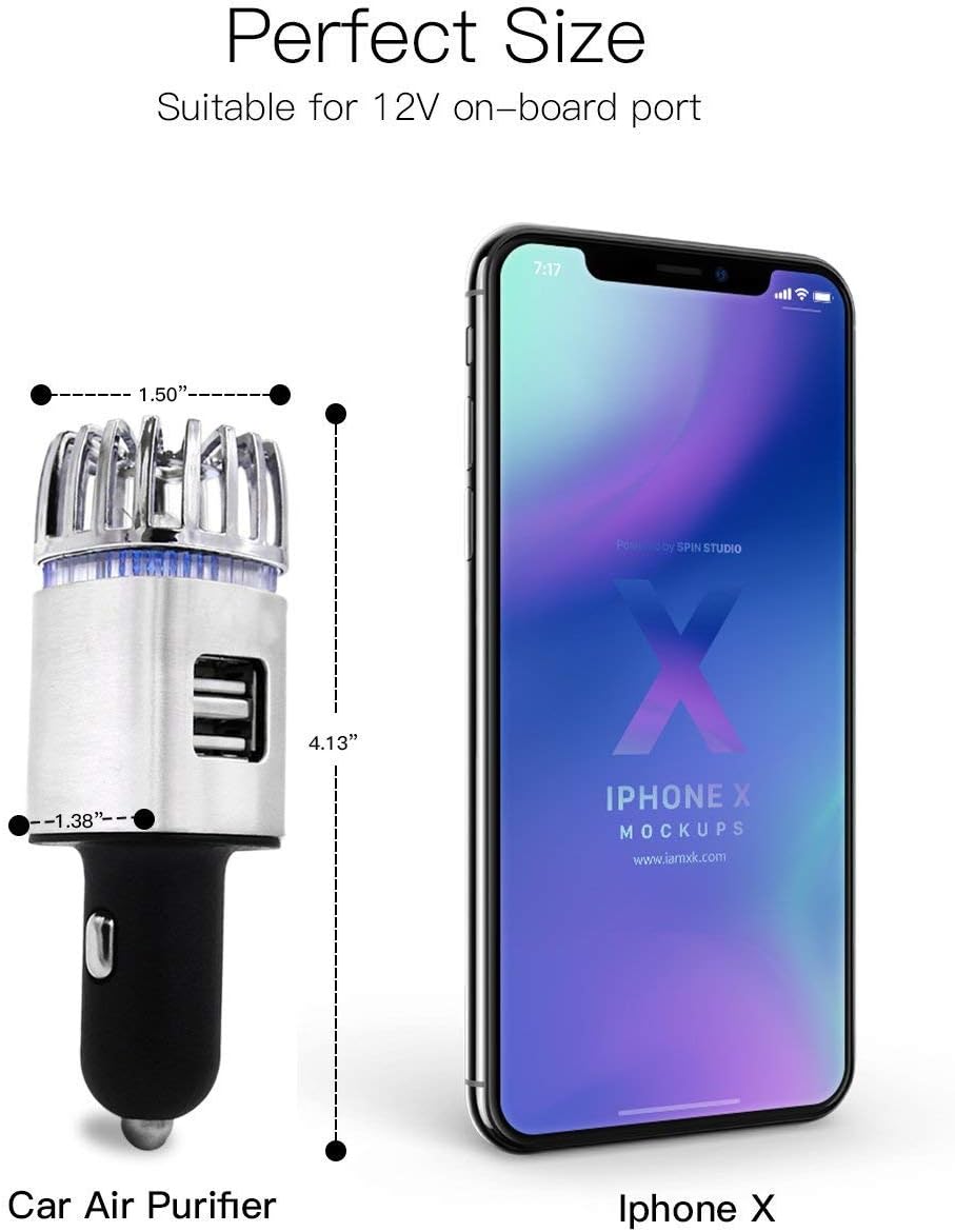 Download Kz Car Air Purifier Freshener Adapter 2 Usb Ports Car Air Ionizer Remove Smoke Bad Smell Odors Keep The Air In Car Fresh Silver Amazon Co Uk Sports Outdoors PSD Mockup Templates