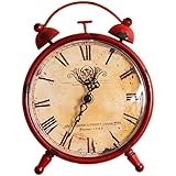 Amazon Com Number One Classic Retro Alarm Clock Red Vintage Non Ticking Table Desk Small Alarm Clock Battery Operated Silent Quartz Movement Hd Glass For Bedroom Living Room Indoor Decoration Home Kitchen