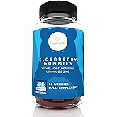 Premium Black Elderberry Gummies – Black Elderberry with Vitamin C & Zinc – Helps Support Immune System – Great Tasting Sambucus Elderberry Gummies – Raspberry Flavored – 90 Gummies