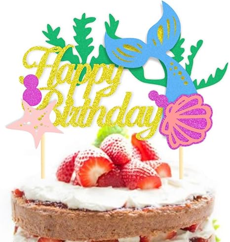 Amazon Bestonzon 1ピースシックなケーキトッパーカラフルなデザートトッパーケーキピック誕生日ケーキデコレーション誕生日パーティーデコレーション デコレーションツール オンライン通販