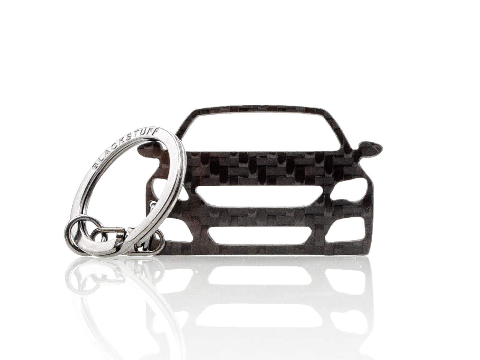 BlackStuff Carbon Fiber Keychain Keyring Ring Holder Compatible with Passat CC BS-171