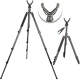 Adjustable Shooting Tripod for Rifles Shooting Stick Level-Lock 3-in-1 Tripod Monopod Bipod, 22.8″-61″ Height, Lightweight Aluminum Alloy with Carrying Bag, Stable Rifle Rest for Hunting & Outdoor