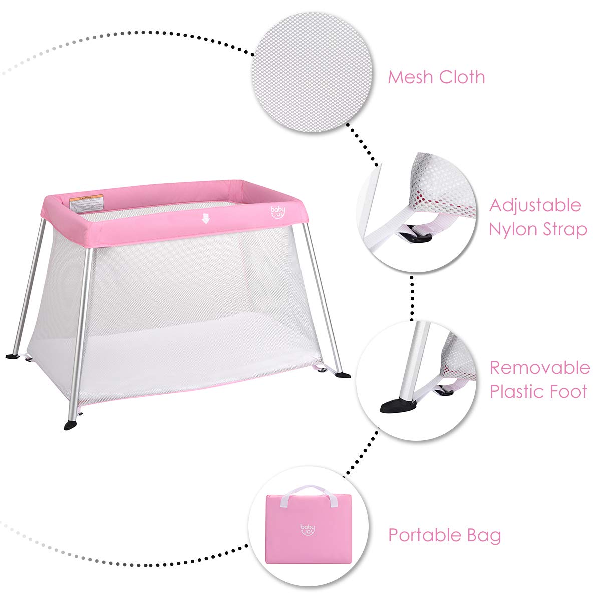 baby joy foldable travel crib