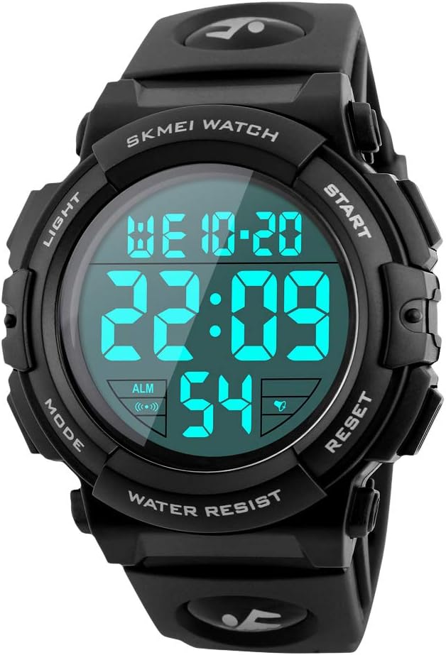 Men's Military Sports Digital Watch Survival Compass LED Screen 50M Waterproof Stopwatch Alarm Wristwatch