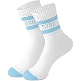 Crazy Night Bride Socks–White & Blue Bachelorette Gift for Bride-to-Be–Comfy Wedding Socks for Bridal Shower,Engagement