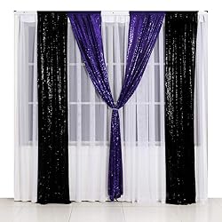SquarePie Sequin Backdrop 2FT x 8FT 2pcs Purple
