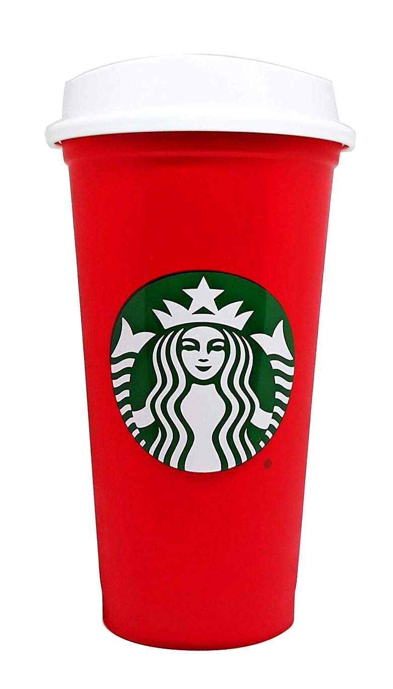 Starbucks 2018 Holliday Red Reusable Travel Cup - (Grande 16 Oz)