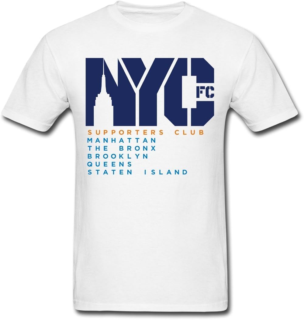 GRAPHICFY Printing Men's Nycfc Basic T-Shirts White XX-Large | Amazon.com