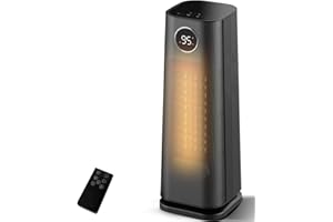 Sunnote Space Heater for Indoor Use, 1500W Electric & Portable Ceramic Heaters with 80°Oscillating, Thermostat, 3 Modes, 24Hrs Timer, Room Heater with Remote, Fast Heating Safe for Bedroom Room Use