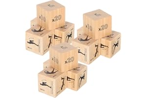 JOINPAYA Wooden Exercise Dice Set 3 Packs 4Pcs Each Lightweight Portable Workout Accessories for Home Gym Fitness Training Fu