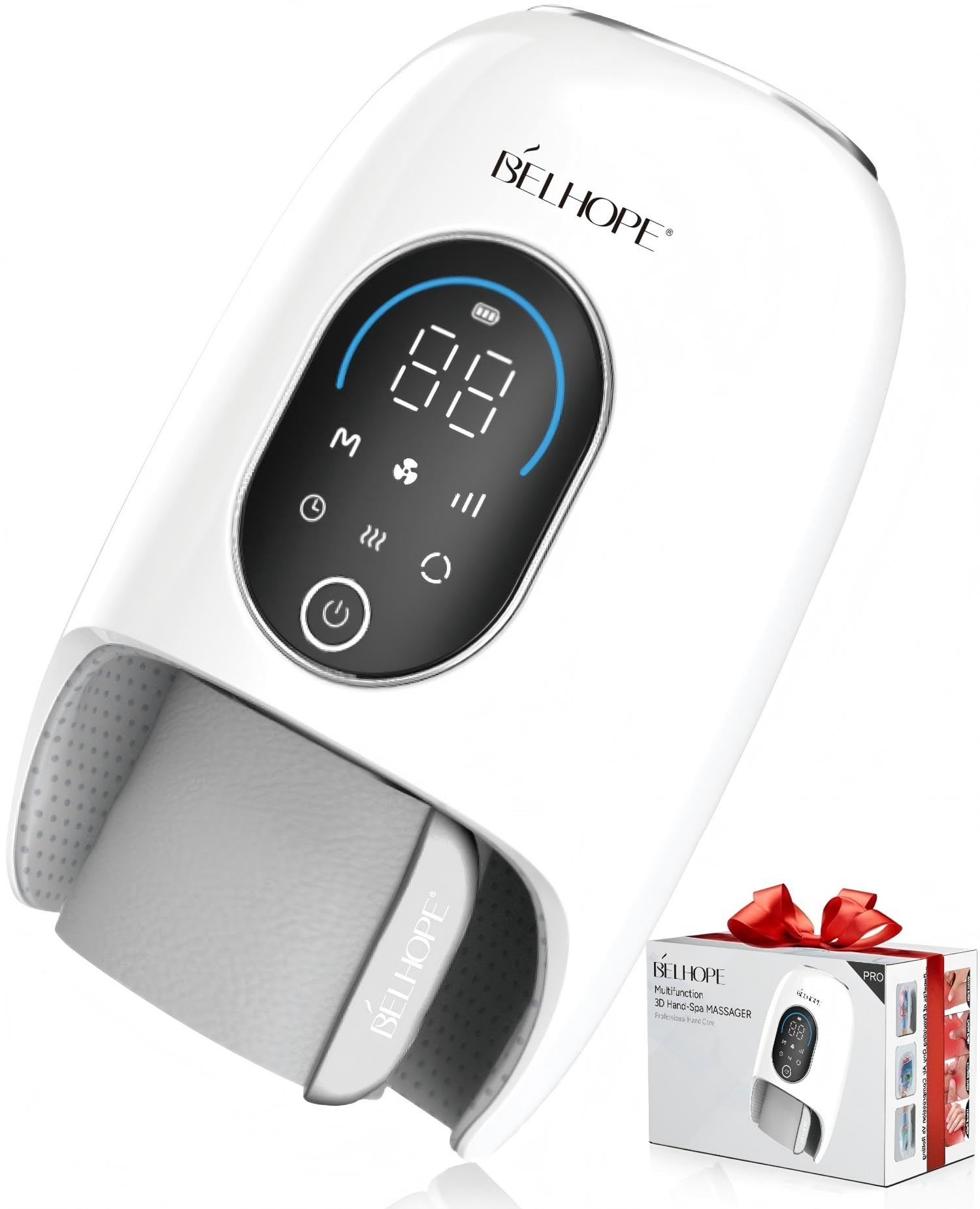 Photo 1 of Hand Massager with 9 Modes and 4 Heating Options for Hot and Cold Therapy Hand and Wrist Massager for Arthritis and Carpal Tunnel Relief, Hand Massager with Heat and Compression,Gift Christmas,White