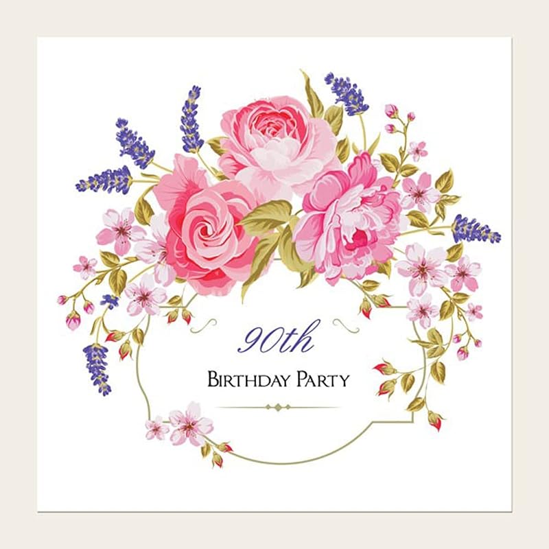 Dotty about Paper 90th Birthday Invitations - Rose & Lavender - Pack of 10
